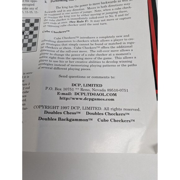 Cube Checkers Replacement Pieces 1998 Bill Cosby Board Instructions - Picture 2 of 7